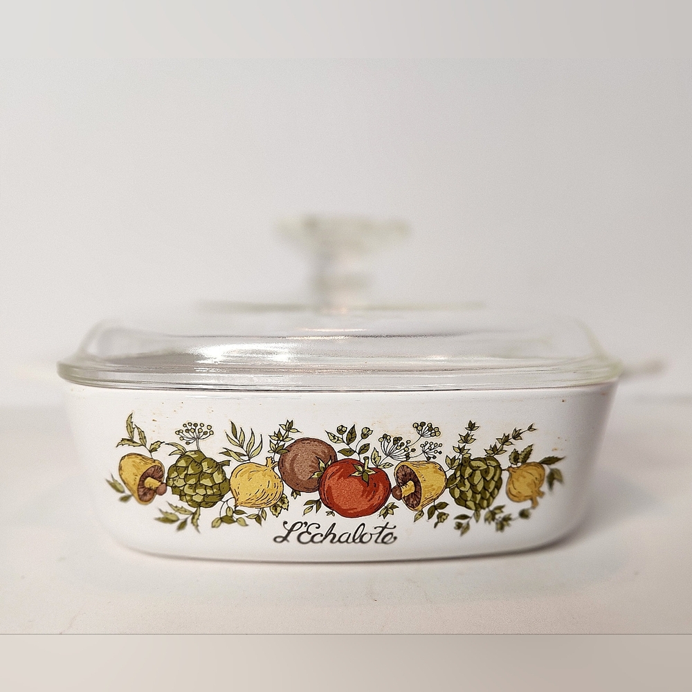 Vintage Corning Ware Spice of Life L'Echalote 1qt A-1-B Casserole Dish With lid